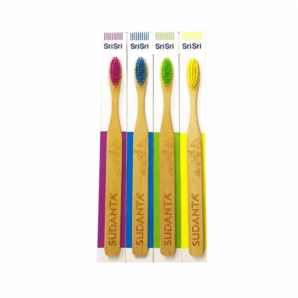Cepillo de Dientes Bamboo cerda Dura Adultas/os x 12u- Sudanta Sri Sri  