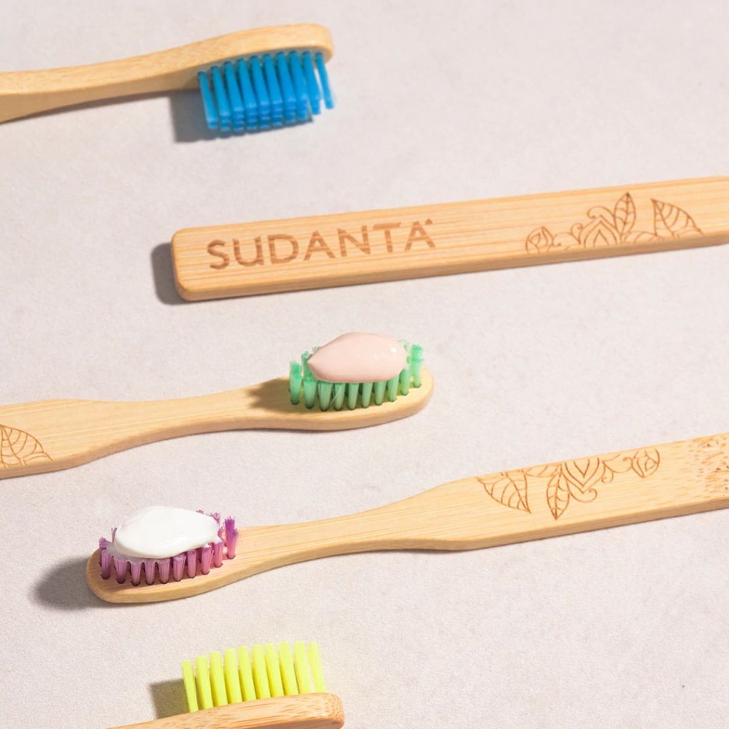 Cepillo de dientes Bamboo Medio Adultas/os x 20u - Sudanta Sri Sri 
