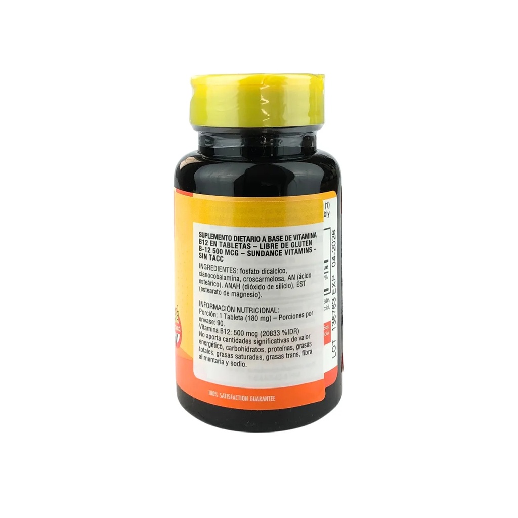 Vitamina B12 500 MCG Sundance x 90tab x 3u  
