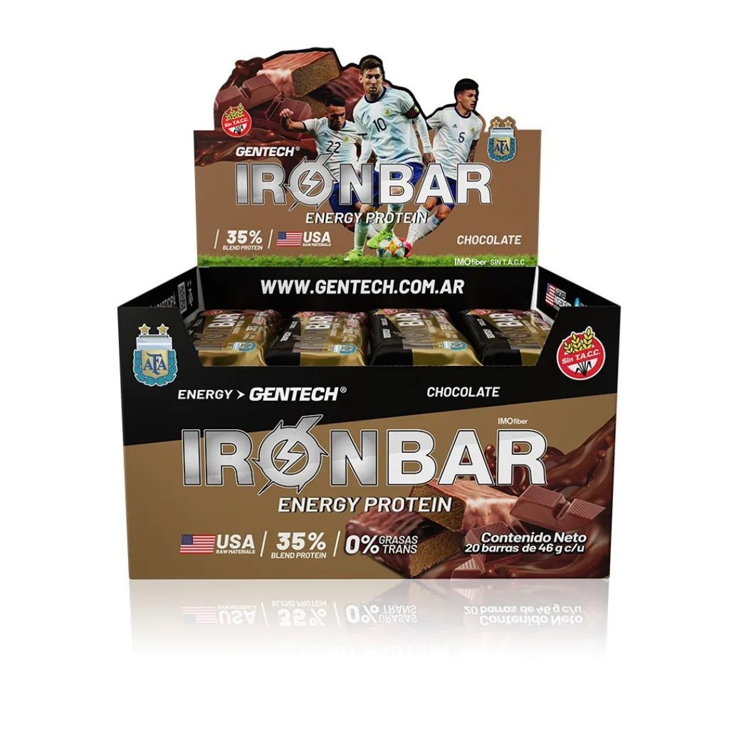 Barritas Proteicas Iron Bar sabor Chocolate x 48grs x 20u