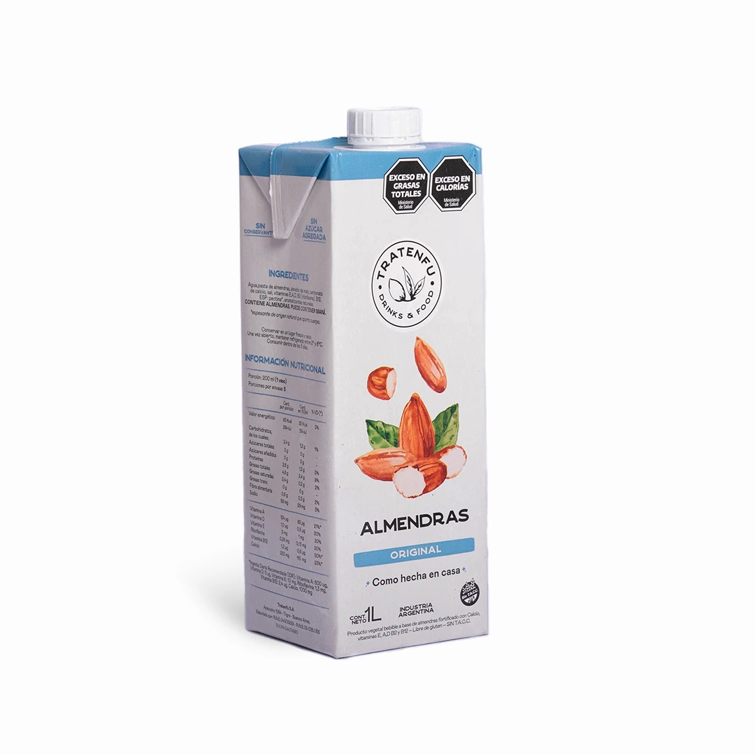 Leche de almendras sabor original sin azucar x 1L x 3u - Tratenfu