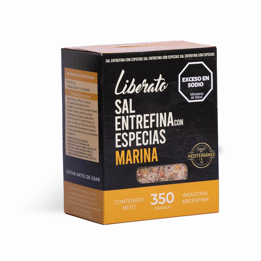 Sal marina entrefina con especias Liberato x 350grs x 3u