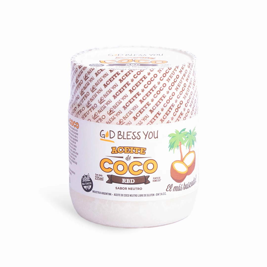 Aceite de coco neutro God bless you x 225ml x 1u