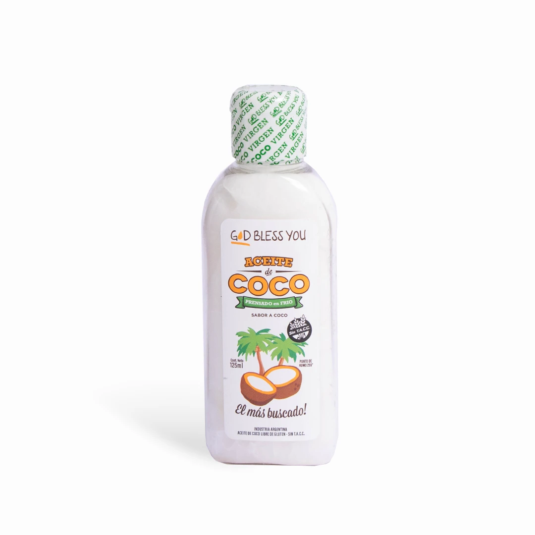 Aceite de coco virgen God bless you x 125ml x 3u