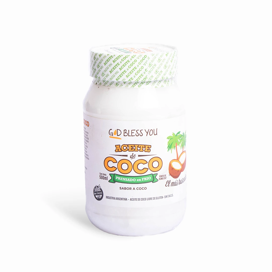 Aceite de coco virgen God bless you x 500ml x 1u