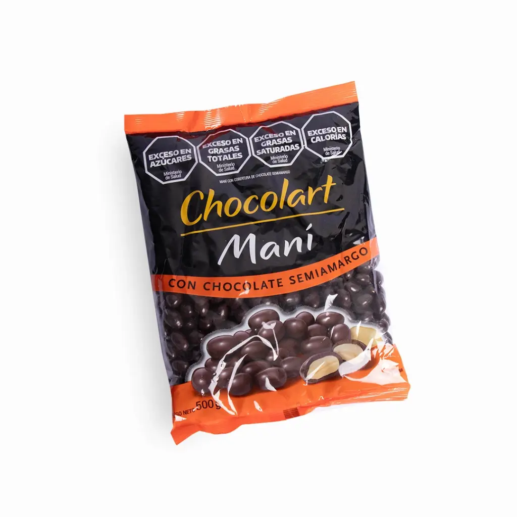 Mani con chocolate recubierto con cobertura semiamargo x 500grs x 10u - Chocolart