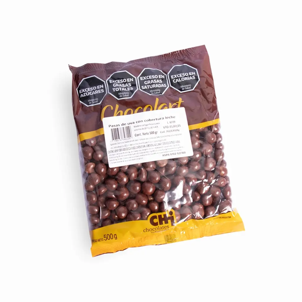 Pasas con chocolate recubiertas con cobertura de leche Chocolart x 500grs x 1u