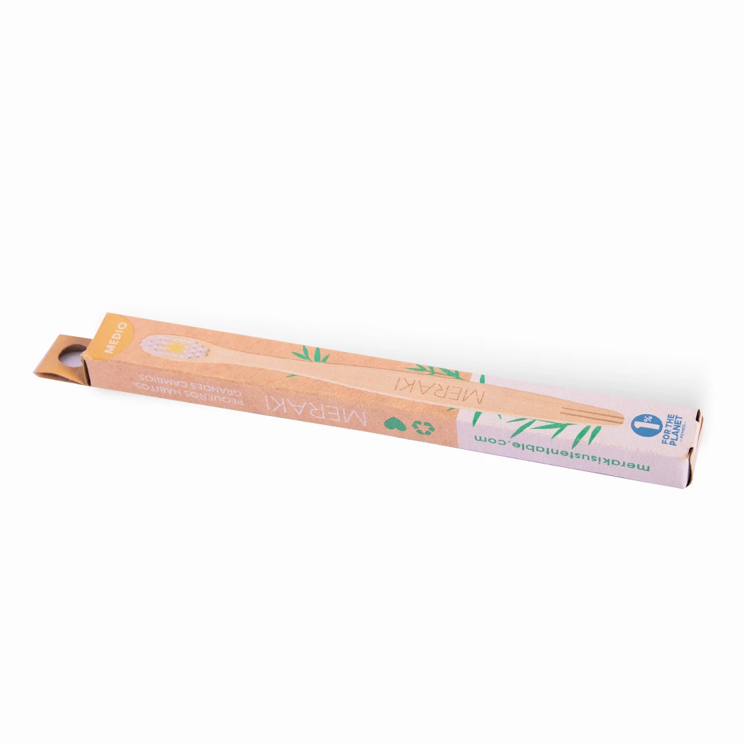 Cepillo de dientes Bamboo Medio Adultas/os x 12u - Meraki