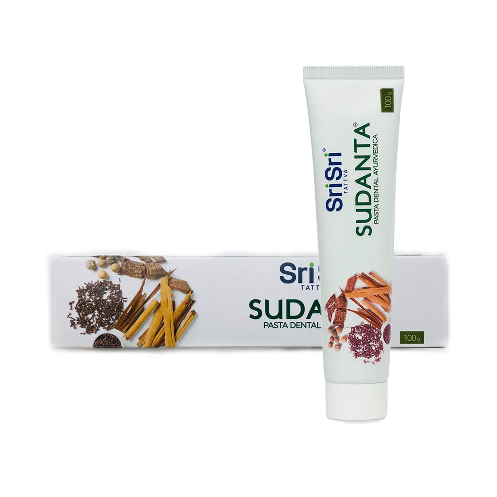 Pasta dental ayurvedica Sudanta sabor canela y clavo de olor - Sri Sri x 100grs x 3u