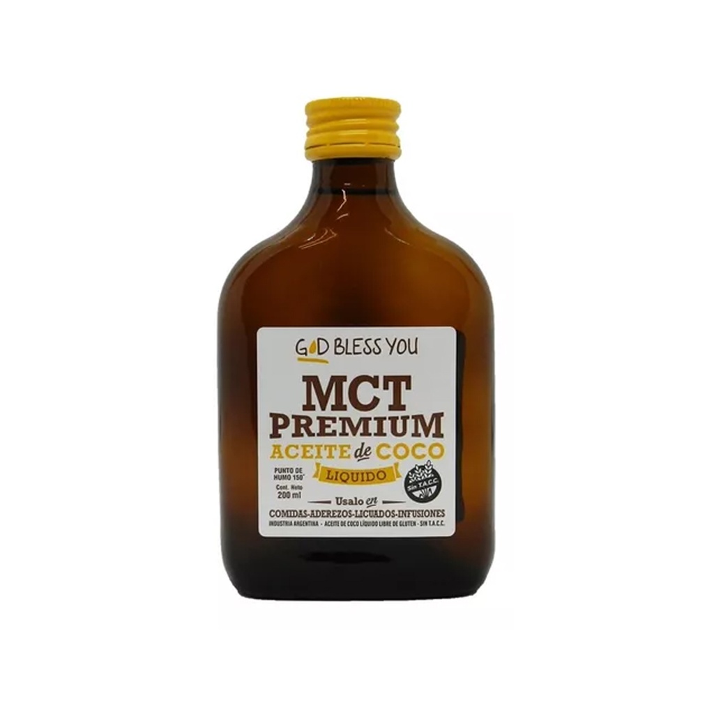 Aceite de Coco MCT Premium x 200ml x 12u - God Bless You 
