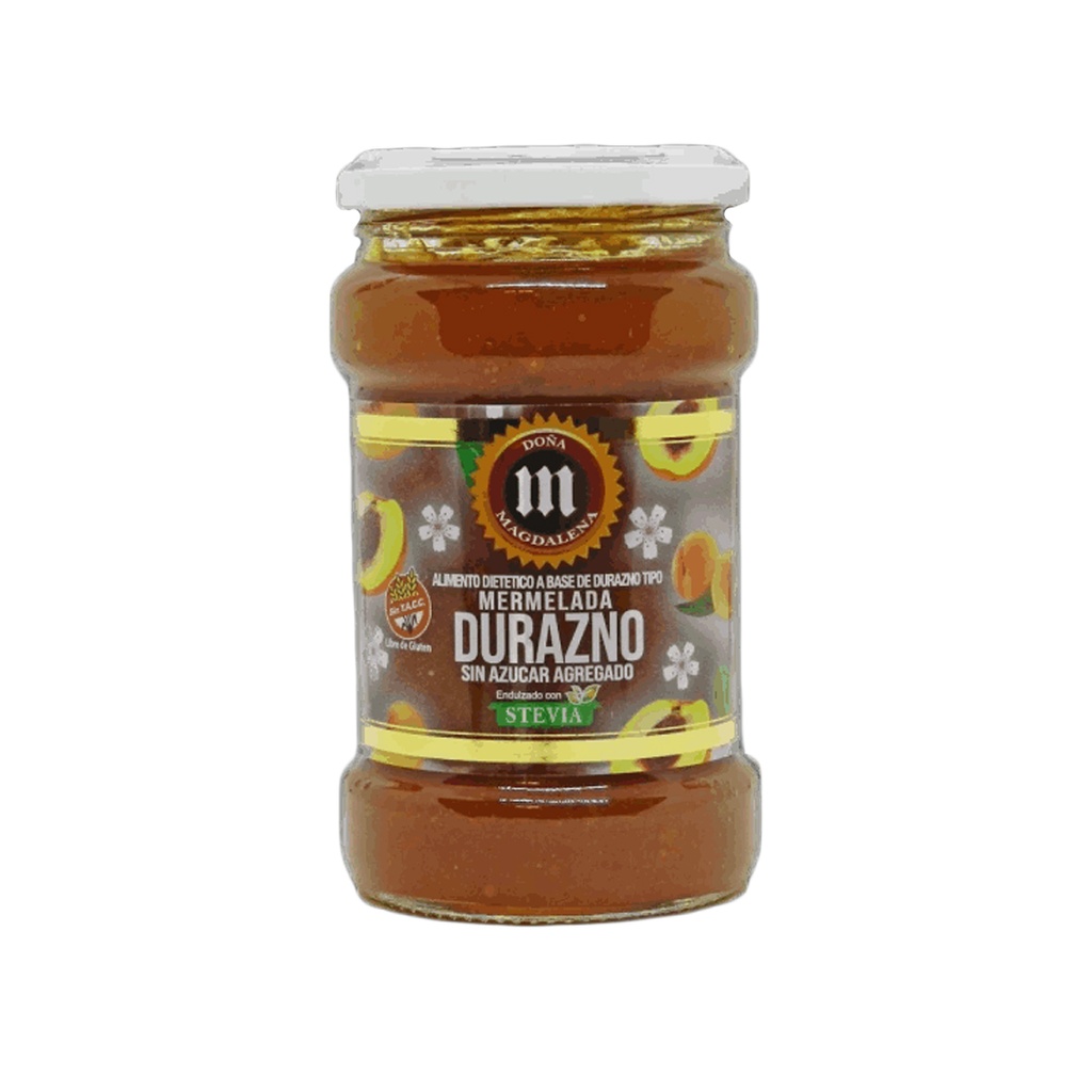 Mermelada sin azucar libre de gluten de Durazno x 360grs x 12u - Doña Magdalena