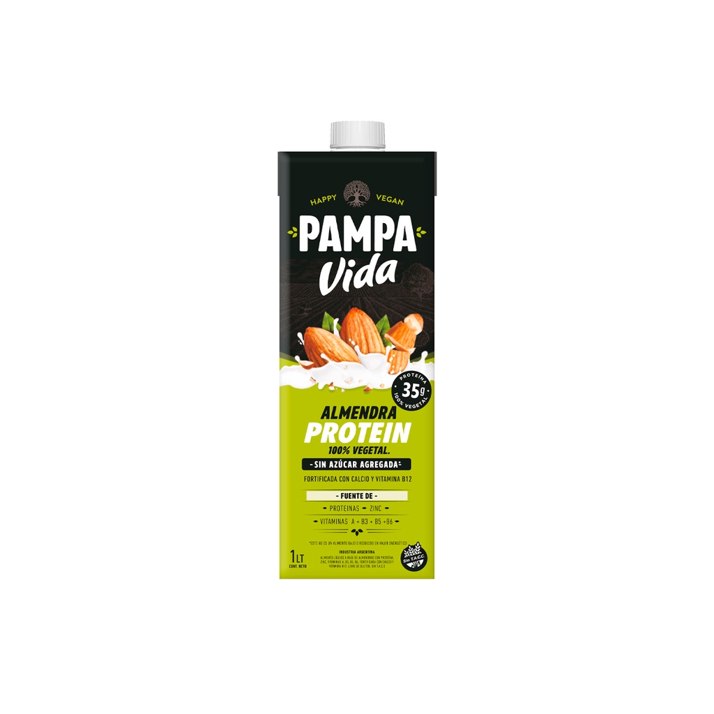 Leche de almendras Pampa Vida Protein sin azucar x 1L x 1u