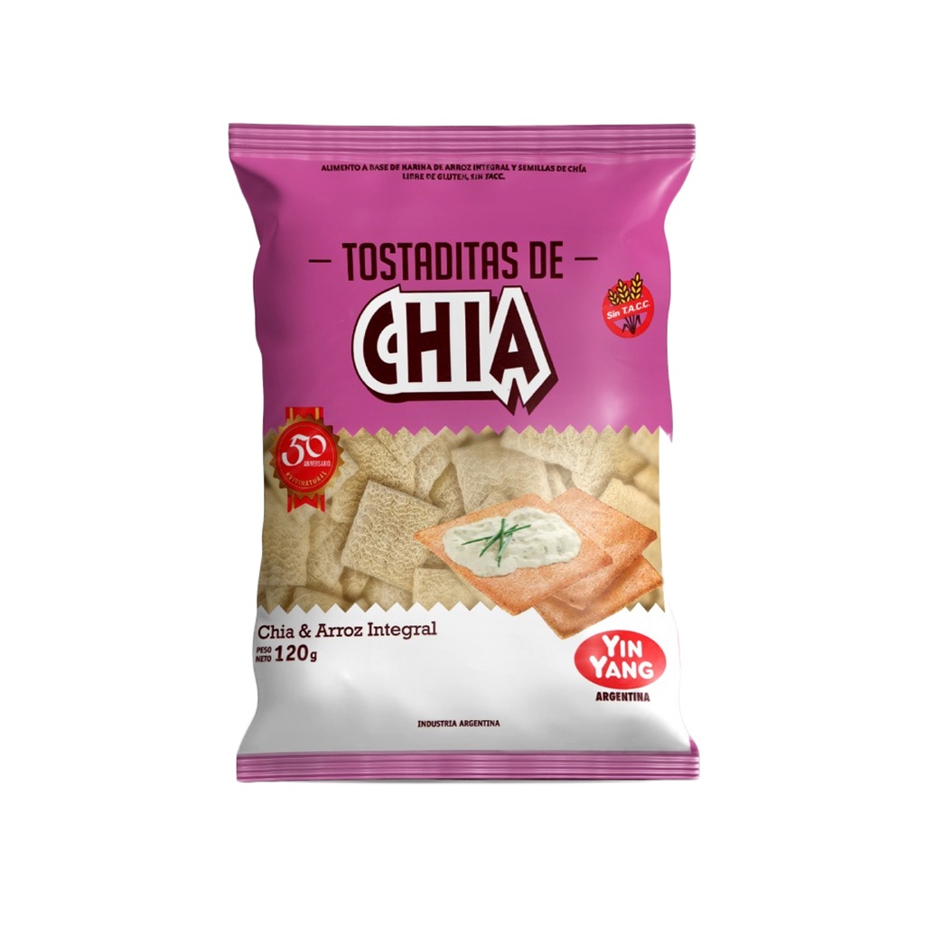 Tostaditas de chia Ying Yang x 120grs x 3u