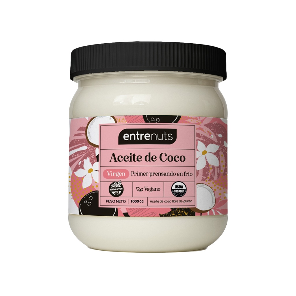 Aceite de coco Virgen Entrenuts x 500cc x 3u  