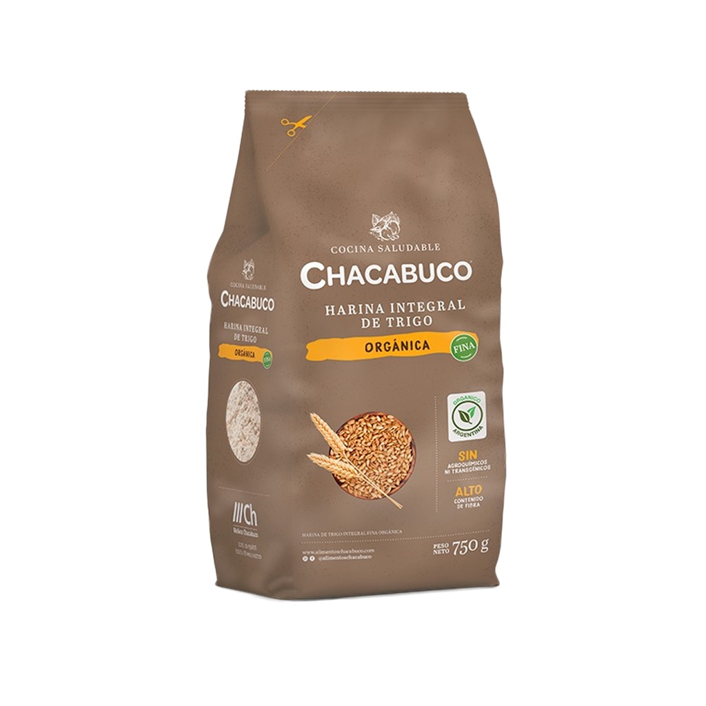 Harina Integral organica fina x 750grs x 1u - Chacabuco