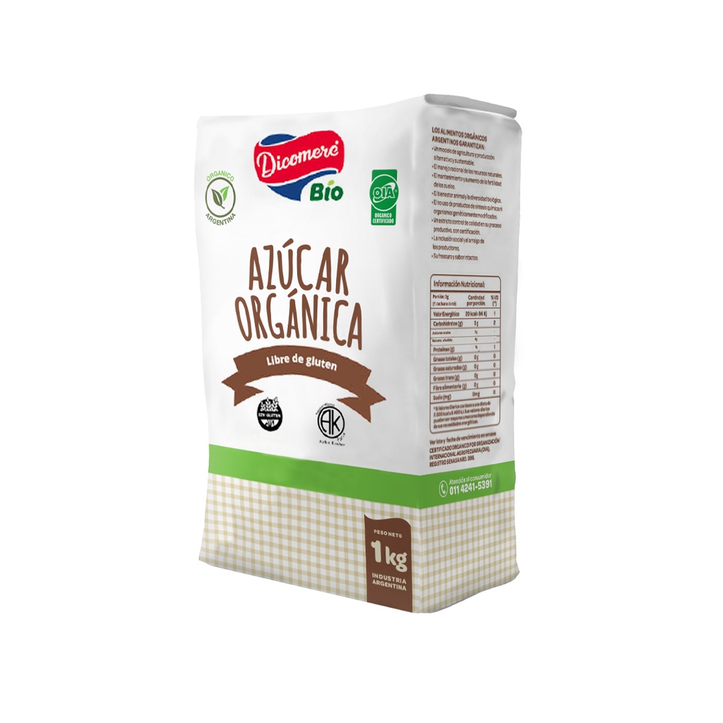 Azucar organica x 1kg x 6u