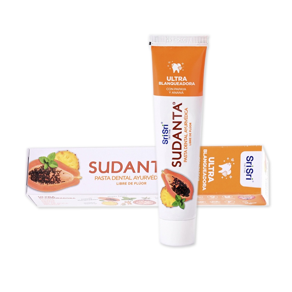 Pasta dental ayurvedica ultra blanqueadora Sudanta x 50grs x 1u - Sri Sri