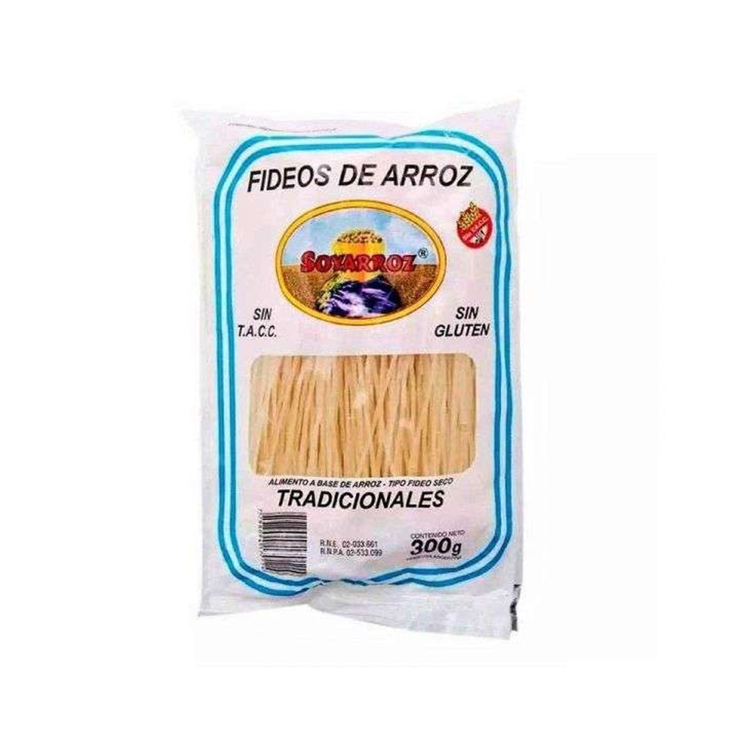 Fideos de Arroz Tradicional x 300grs x 12u - Soy Arroz