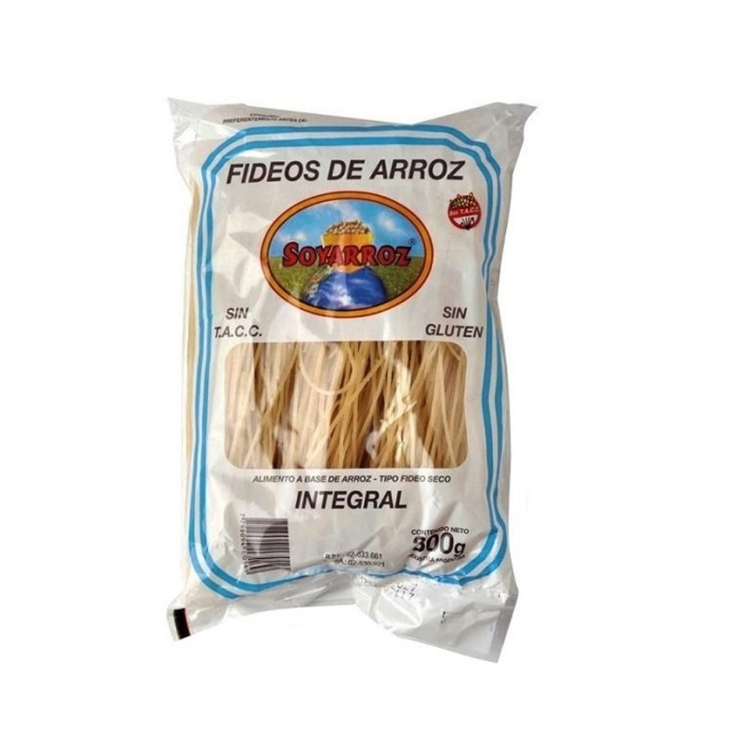 Fideos de Arroz Integral x 300grs x 1u - Soy Arroz