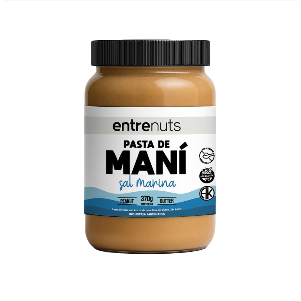 Pasta de Mani con Sal Marina x 370grs x 12u - Entrenuts