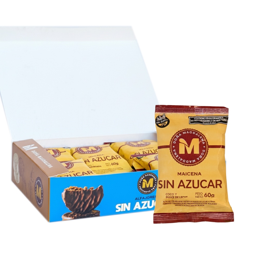 Alfajor de Maicena sin azucar - Doña Magdalena x 60grs x 12u x 9 cajas 