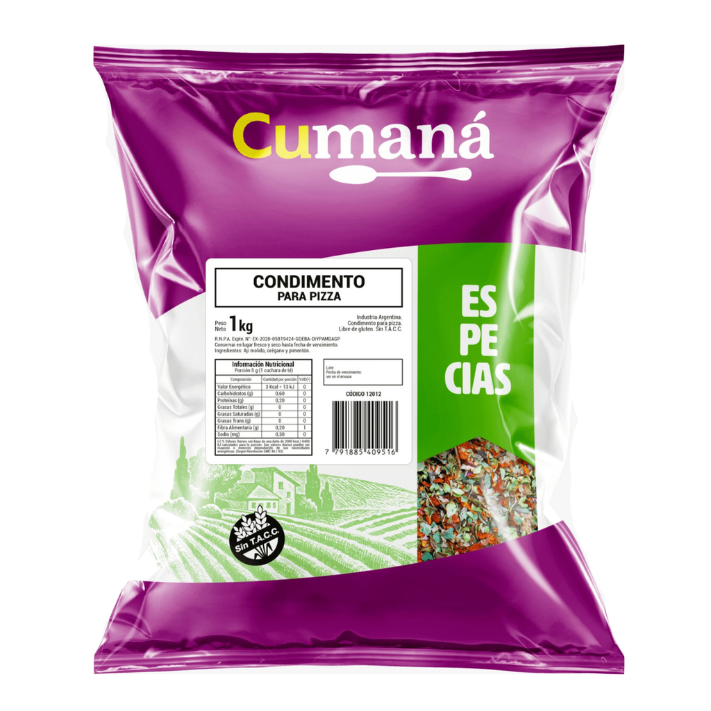 Condimento para Pizza x 1kg x 10u - Cumana