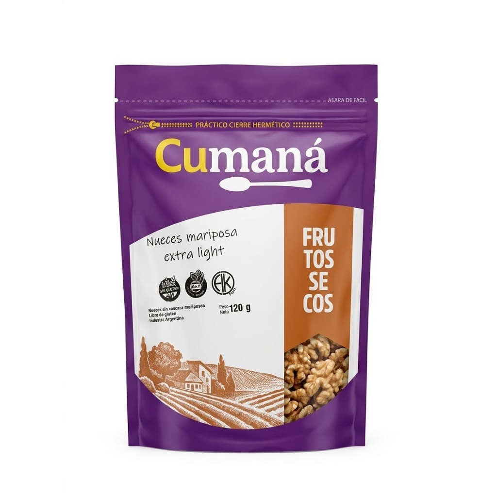 Nueces Mariposa Extra Light x 120grs x 1u - Cumana