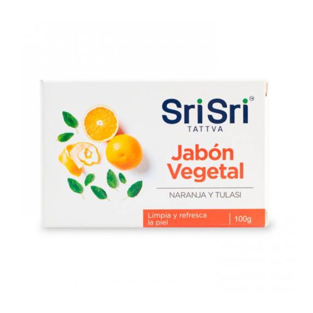 Jabon Vegetal Naranja y Tulsi x 100grs x 1u - Sri Sri