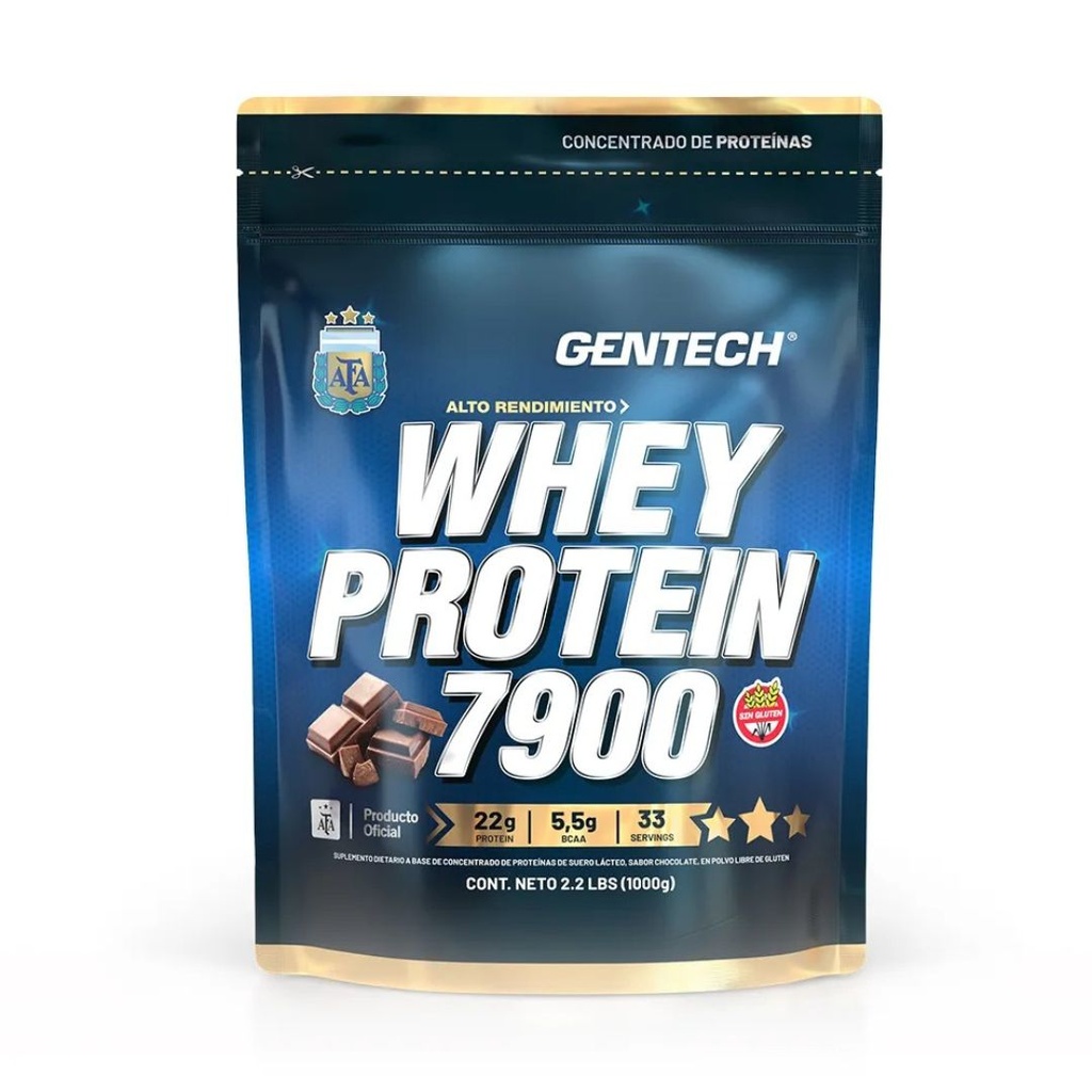 Whey Protein 7900 sabor Chocolate x 1kg x 1u - Gentech