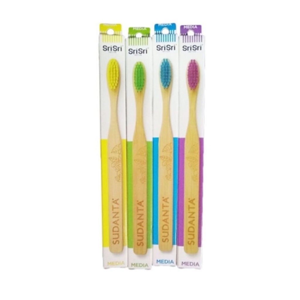 Cepillo de dientes Bamboo Medio Adultas/os x 1u - Sudanta Sri Sri 
