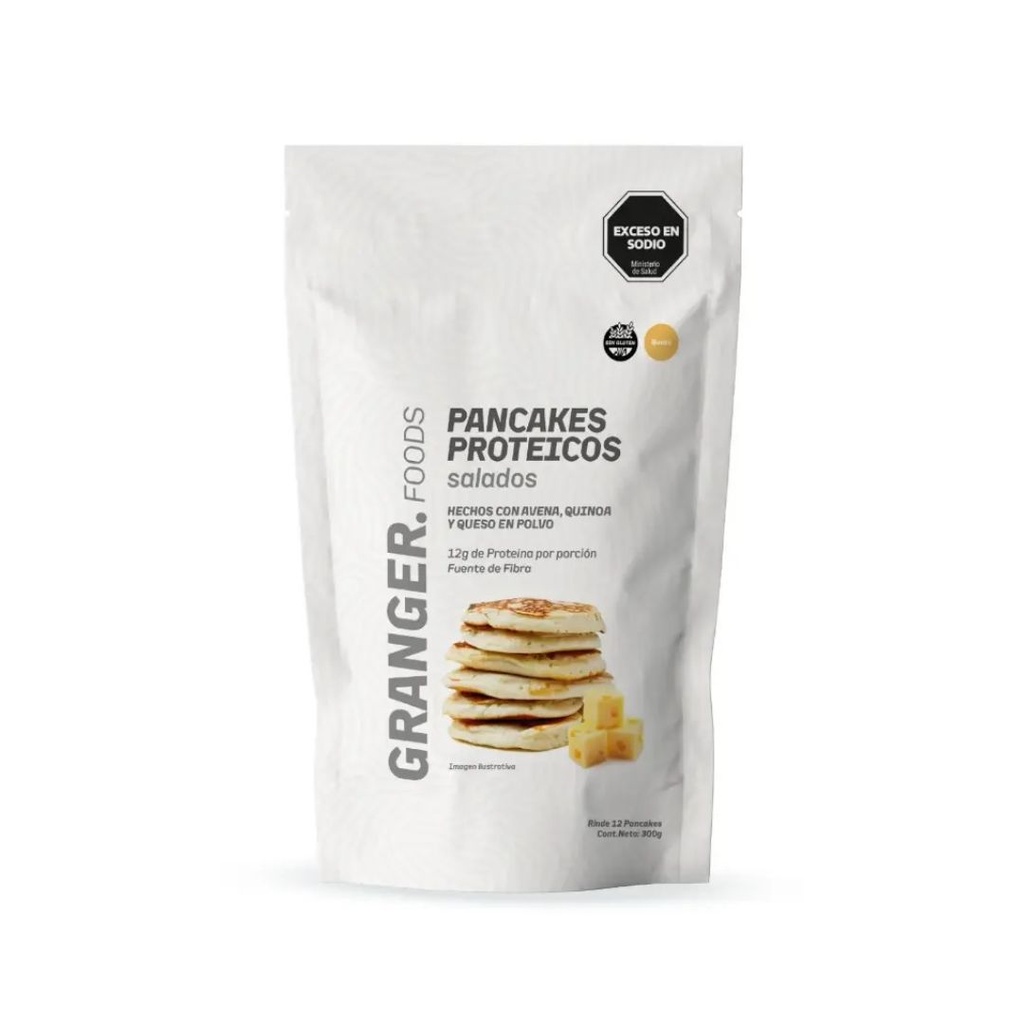 Pancakes proteicos salados sabor Queso x 300grs x 14u - Granger
