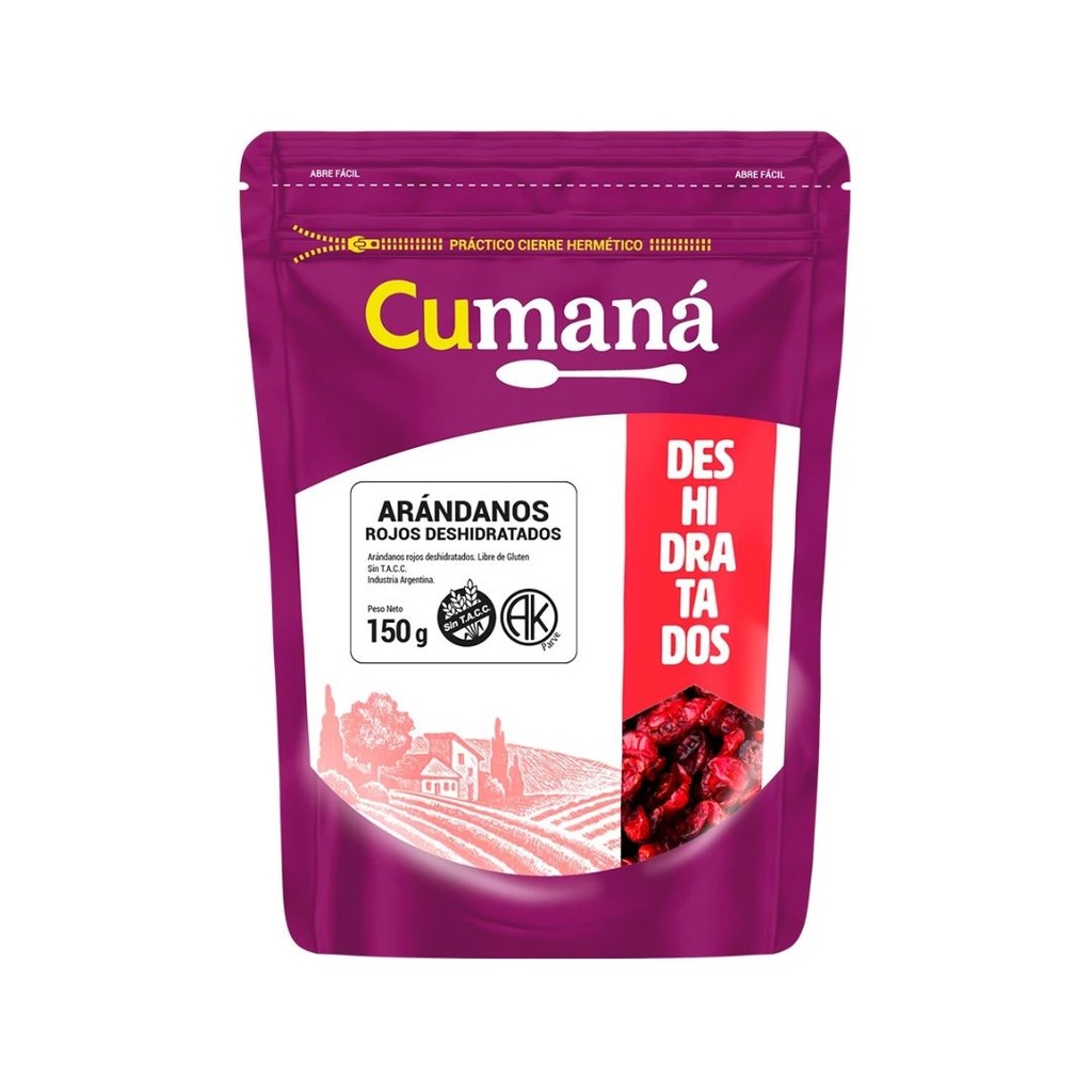 Arandanos Rojos Deshidratados x 150grs x 12u - Cumana 
