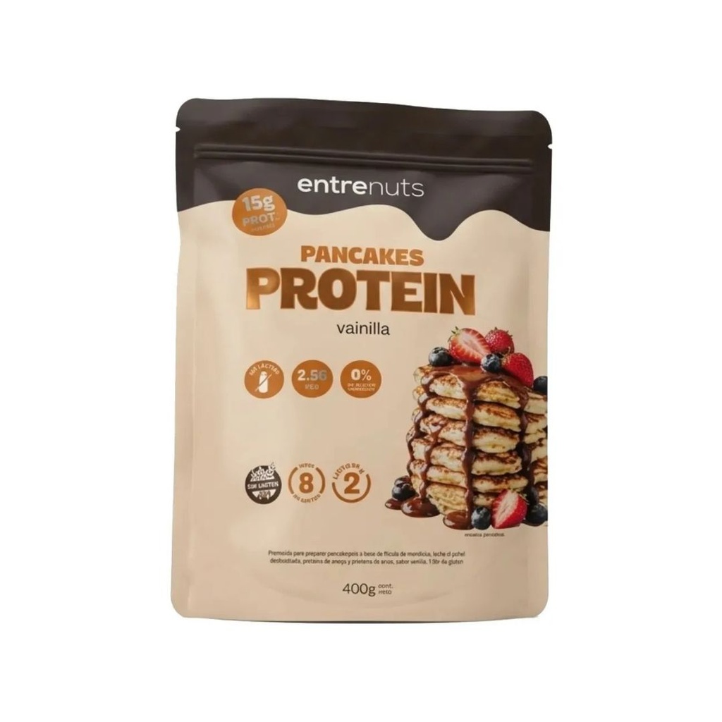 Pancakes proteicos sabor Vainilla x 400grs x 6u - Entrenuts 