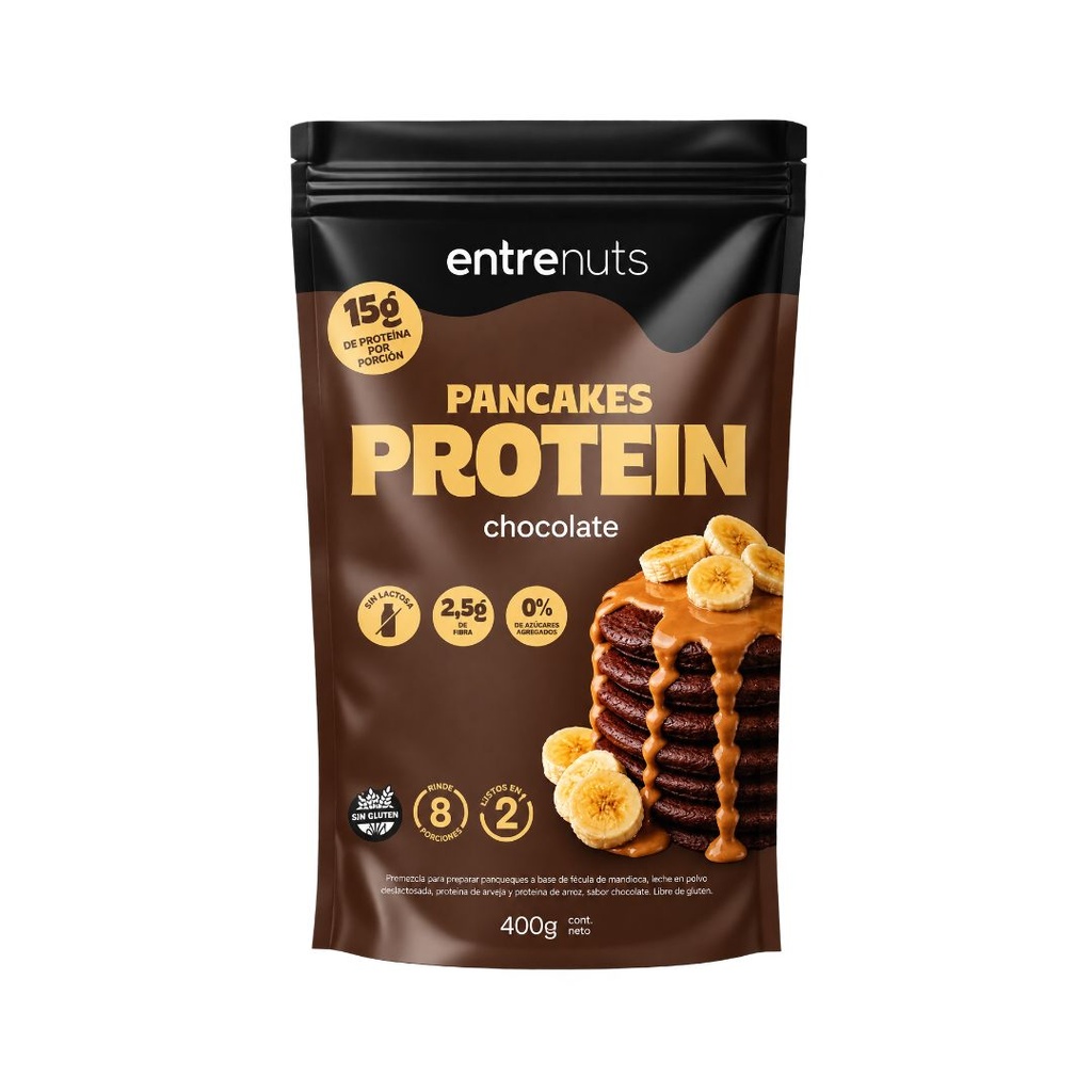 Pancakes proteicos sabor Chocolate x 400grs x 1u - Entrenuts  