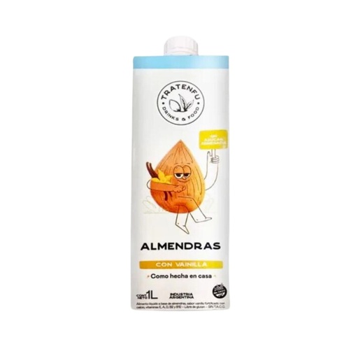 [LEALVSATBT108] Leche de almendras Tratenfu Vainilla sin azucar x 1L x 8u