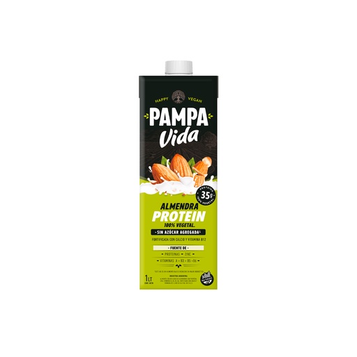 [LEALPVPSABT1003] Leche de almendras Pampa Vida Protein sin azucar x 1L x 3u 