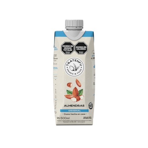 [LEALTBT50012] Leche Almendras tratenfu original sin azucar x 500ml x 12u 