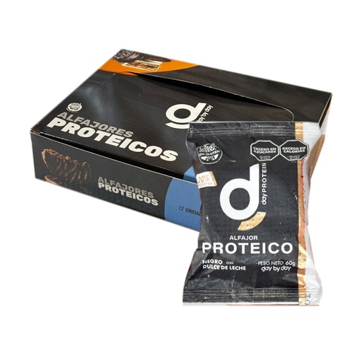[BSAPDMCJ003] Alfajor proteico negro Day by Day x 60grs x 12u x 3 cajas