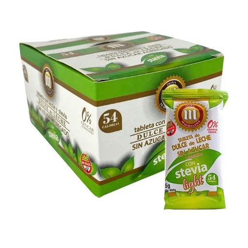 [BSTDLDMCJ18012] Tableta de Dulce de leche sin azucar endulzado con stevia Doña Magdalena x 25grs x 18u x 12 cajas 