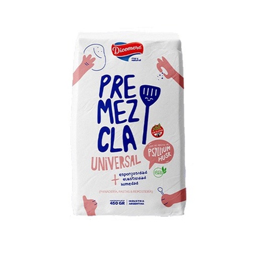 [HAHPRUNIDPQ45012] Premezcla Universal con Psyllium Husk x 450grs x 12u - Dicomere