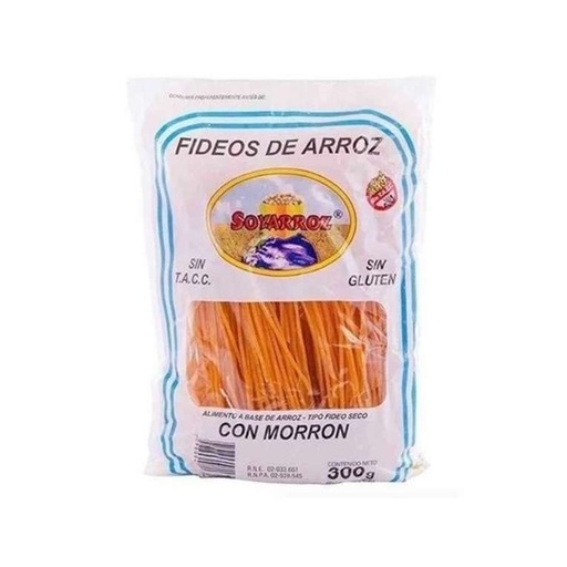 [VARFASAMR30001] Fideos de Arroz con Morron x 300grs x 1u - Soy Arroz