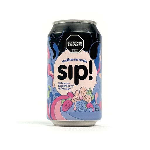 [VARSWSHFCJ35412] Wellness Soda Sip Hibiscus, Frutilla y Naranja x 354ml x 12u 
