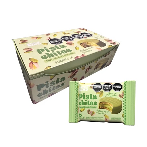 [BSAAKPBCJ004] Alfajor Vegano de Pistacho Bañado - Animal Kind x 42grs x 18u x 4 cajas