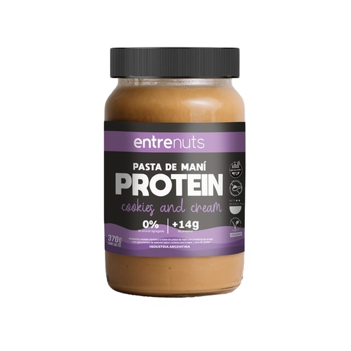 [DPPMPCCEN37012] Pasta de Mani Protein Cookies and Cream x 370grs x 12u - Entrenuts