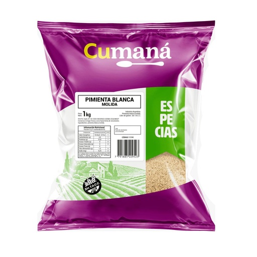 [ESPMBMCUPQ010] Pimienta Blanca Molida x 1kg x 10u - Cumana
