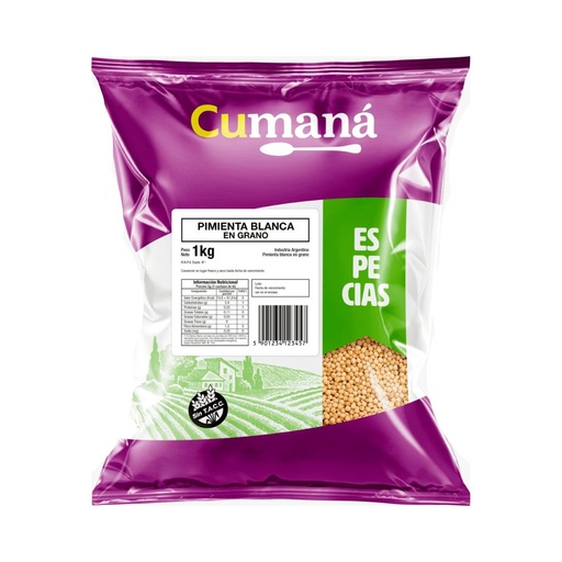 [ESPMBGRCUPQ001] Pimienta Blanca en Grano x 1kg x 1u - Cumana