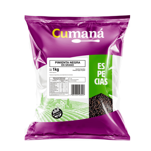[ESPNGCUPQ010] Pimienta Negra en Grano x 1kg x 10u - Cumana
