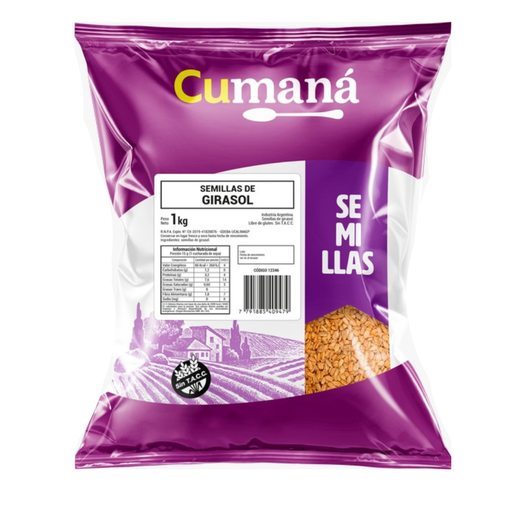 [SEGIRPECUPQ010] Semillas de Girasol Pelado x 1kg x 10u - Cumaná
