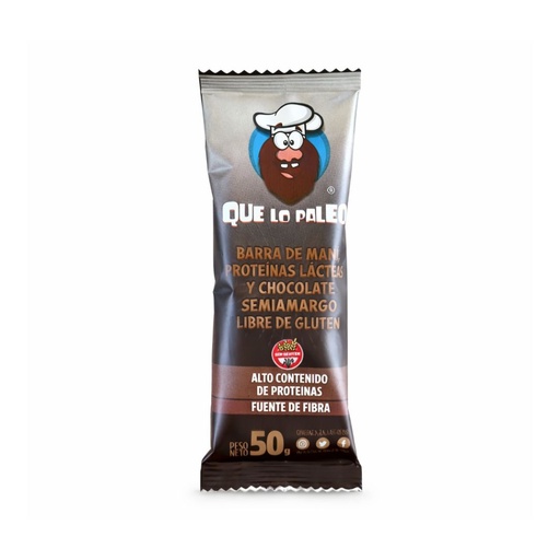 [BSBMPCHSQLPCJ012] Barritas de Mani y Chocolate semiamargo x 50grs x 12u x 1 caja - Que lo paleo
