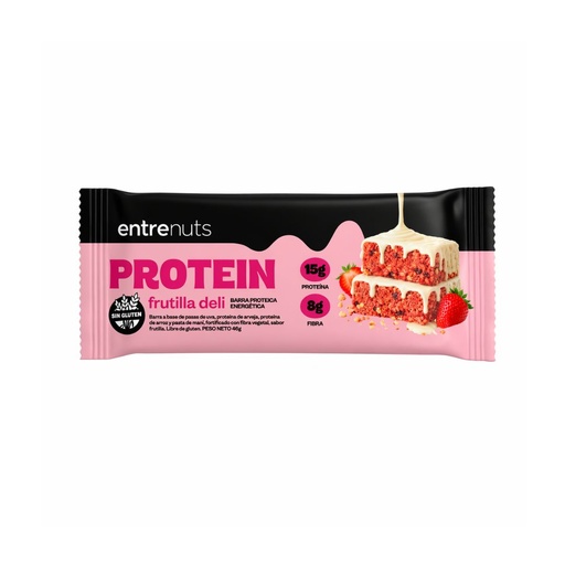 [BSBENPFRCJ001] Barritas Proteicas Frutilla x 46grs x 10u x 1 caja - Entrenuts